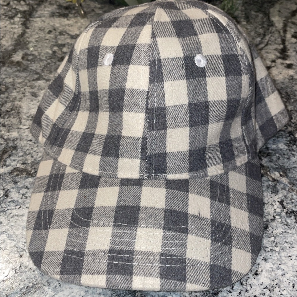 Gray Checkered Hat - image 1